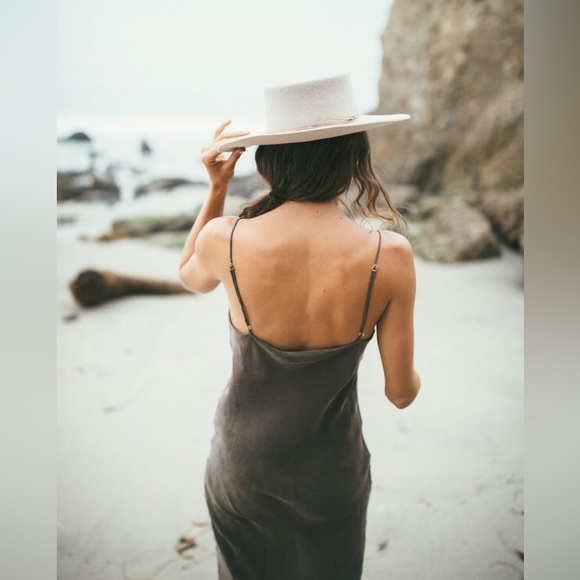 OZMA Anaise Maxi Slip Dress Cupro in Tobacco Size Large - Picture 2 of 15